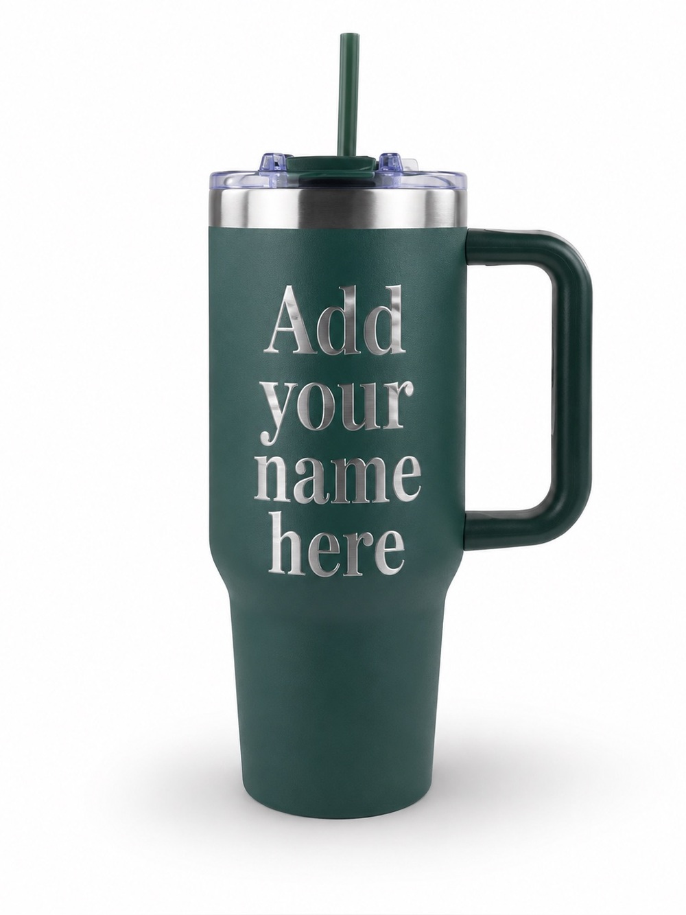 40oz Olive Green Hogg Tumbler With Handle Insulated Cup - Picture 5 of 8